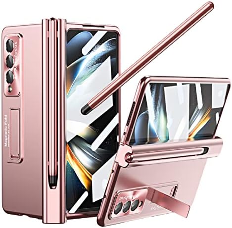 Yqodsz עבור Samsung Galaxy z Fold 4 Case עם S Pen & Pen Holder, [הגנת צירים] [מגן מסך מובנה] [Peatund Peature] כלול מכסה טלפון דקיק מחשב